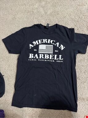 American Barbell Gym T-Shirt American Flag Logo